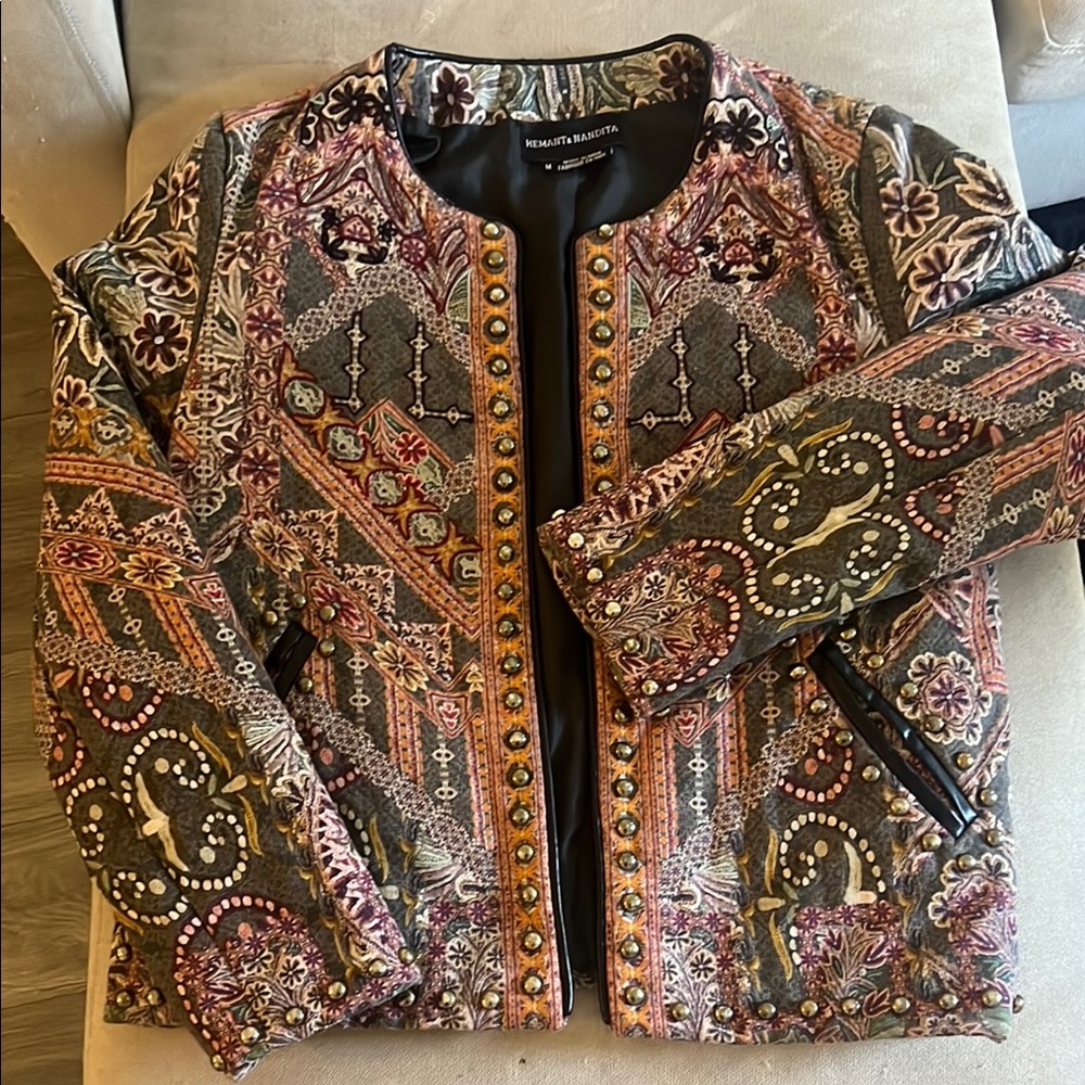 Multicolor Embroidered Jacket by HEMANT & NANDITA
